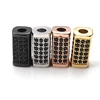 Wholesale alloy fashion custom cz tube spacer wholesale beads high quality pave beads silver beads for jewelry making