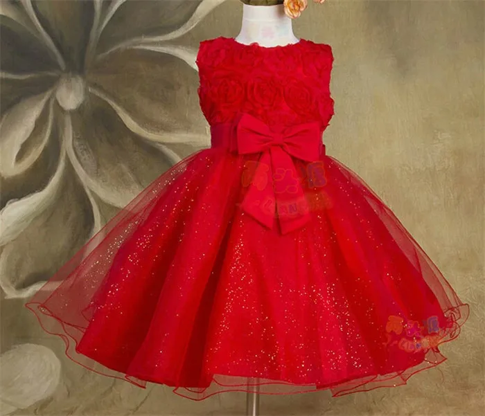 vestido de cetim vermelho infantil