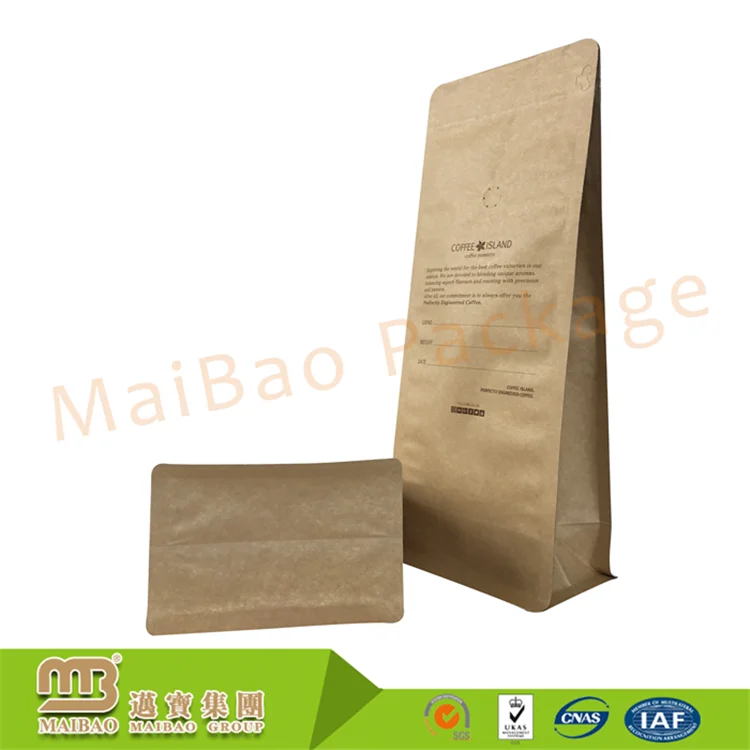Biodegradable Customized Printed Kraft Paper Reusable Vented Coffee