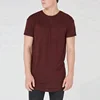 JINGYU MANUFACTURER OEM Crew Neck Roller Sleeve Longline Curved Hem Hip Hop Men's Plain T-shirts