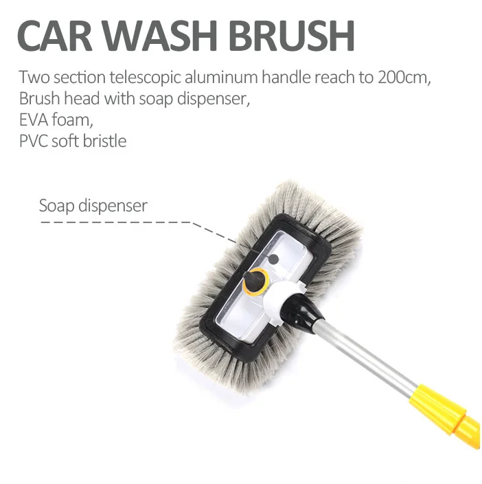 Telescopic Water Flow Car Wash Brush With Soap Dispenser Buy Car Wash