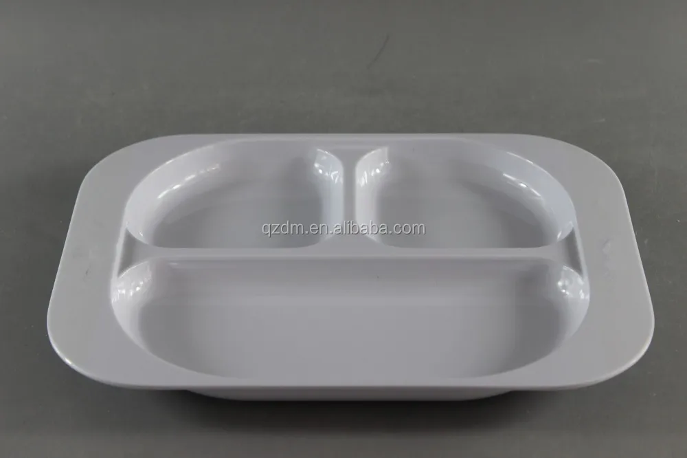 Square Shape Melamine 3 Divided Plate For Kid
