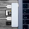 High quality 5 in 1 Aluminum Type C USB 3.1 cable hub Adapter with USB 3.0 and SD/TF Card Reader for MacBook