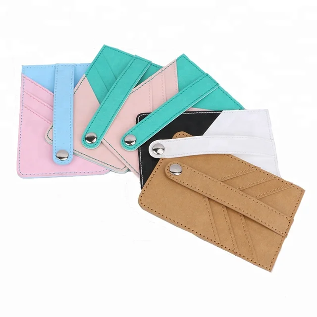 case/blue kraft card holder/snap button kraft paper card sleeve