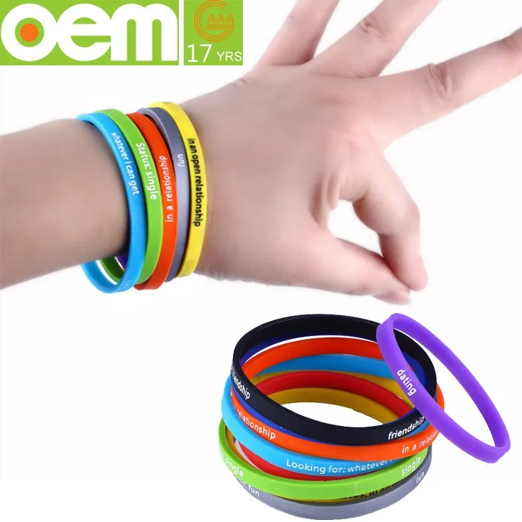 Oem Design Various Silicone Wristbands,Rubber Wrist Band,Cheap Silicone