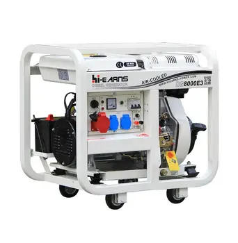 Open Frame 6kw Portable Generator With Wheels 8kva Power ...