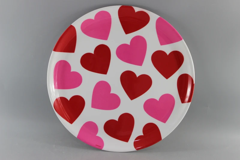 Plastic Dinner Plaste Melamine Loving Heart Dishes Valentine's day