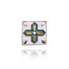 Vintage Square Shape Decorative Pattern Brooch Colorful Enamel Lapel Pin Hat Clothes Backpack Accessories For Women