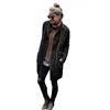 Autumn Winter Coat Warm Fashion Womens Clothes European Style Long Coats Tops Plush Zip Pockets Cardigan Outwear K2691