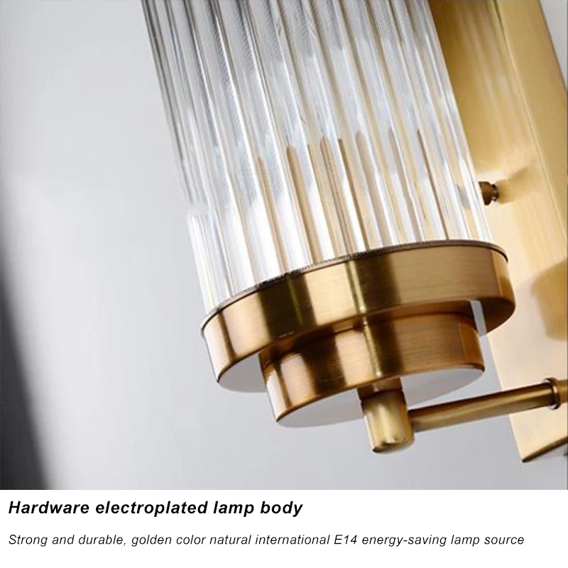 European Style Iron Glass Shade Luxury Indoor Home Hotel decoration Modern Glass Wall light