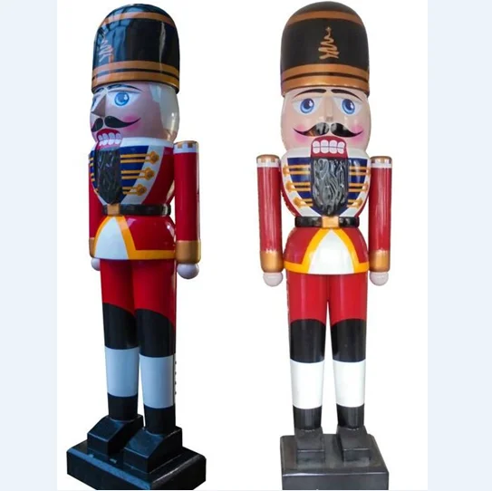 Custom Made Outdoor Christmas Decoration Fiberglass Big Nutcracker