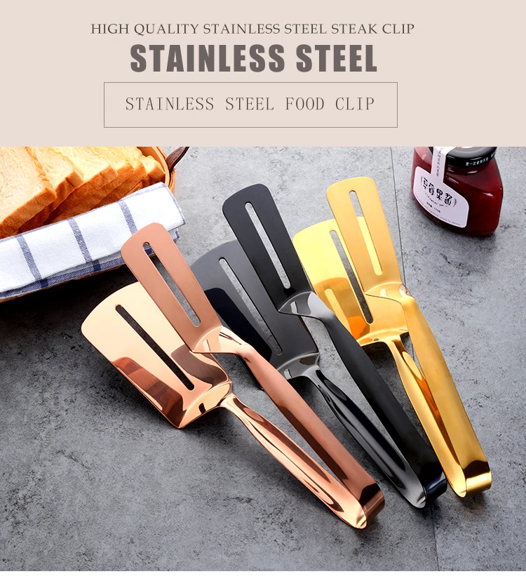 Wholesale Kitchen Food Bread Tong Stainless Steel Steak Meat Bbq Tong