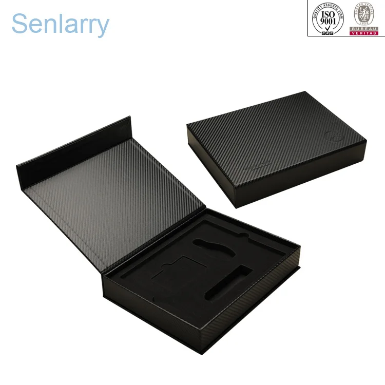 Custom Luxury Matte Black Cardboard Knife Packaging Box With Paper Card