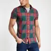 Fashionable Work Out Plaid Flannel Short Sleeve Button Placket Down Shirt For Men Young Chinese Apparel Manufacturers