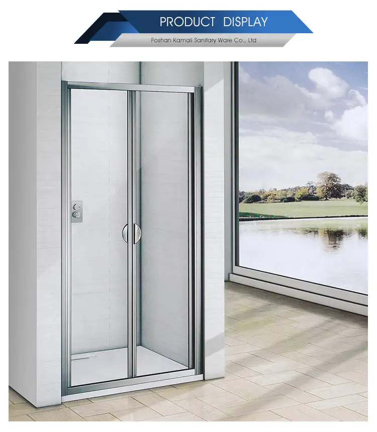 2019 Hot Sale Factory Price Customized Wholesale Hotel Room Aluminum Frame Tempered Glass Bifold Shower Door, Glass Room Door