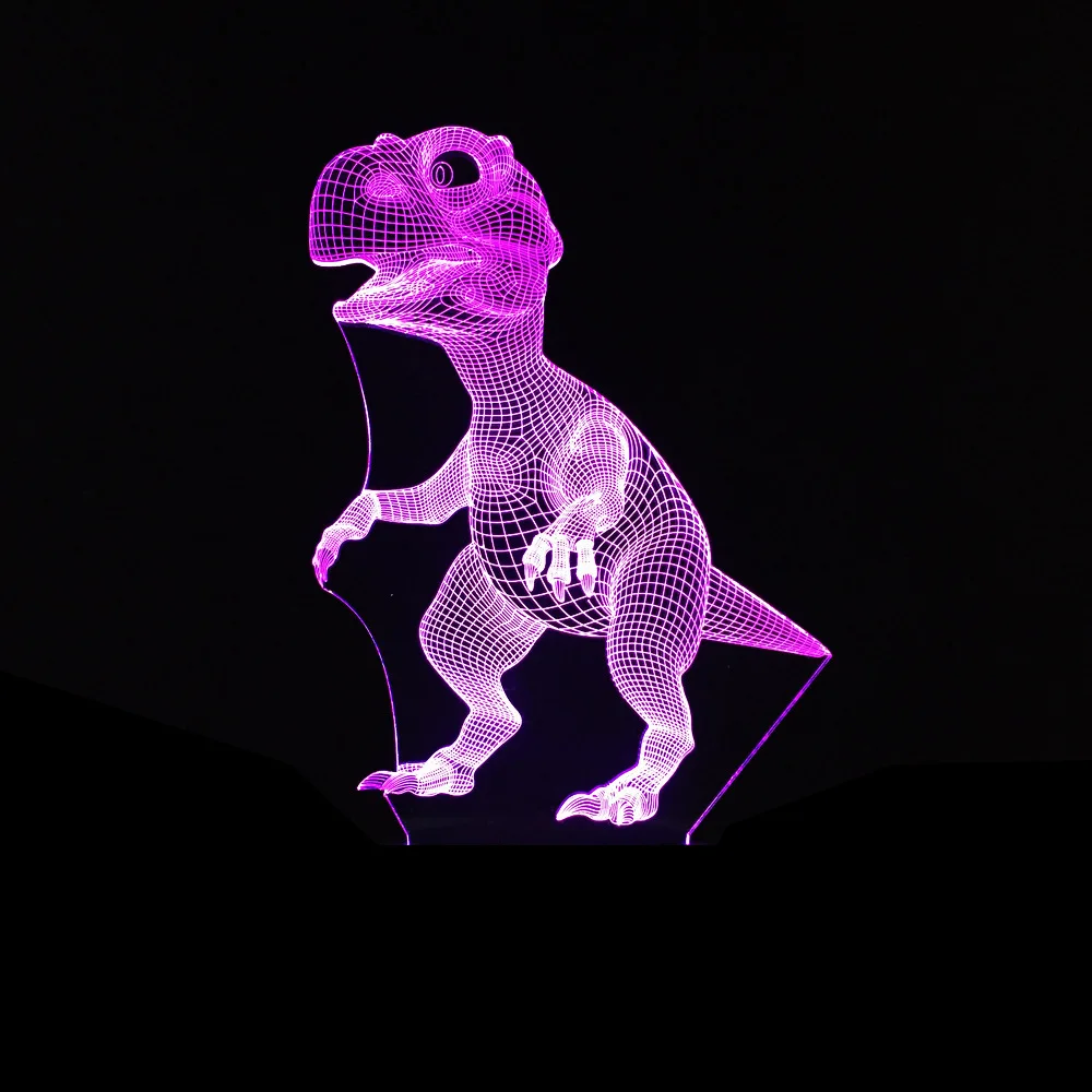 Acrylic illusion 3D dinosaur night light kids led table lamp