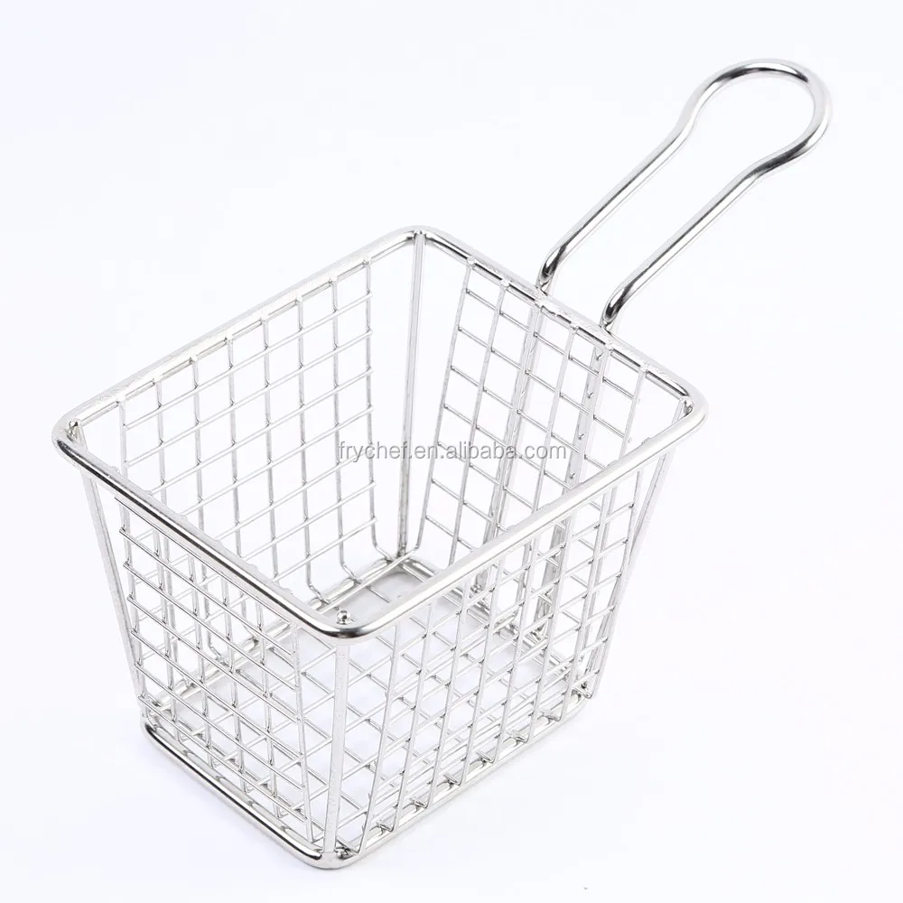 Stainless Steel Metal Type and LFGB FDA CIQ CE / EU SGS EEC Certification French Fry Baskets
