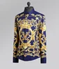 Customized design 100% silk luxury printing long sleeve casual shirt