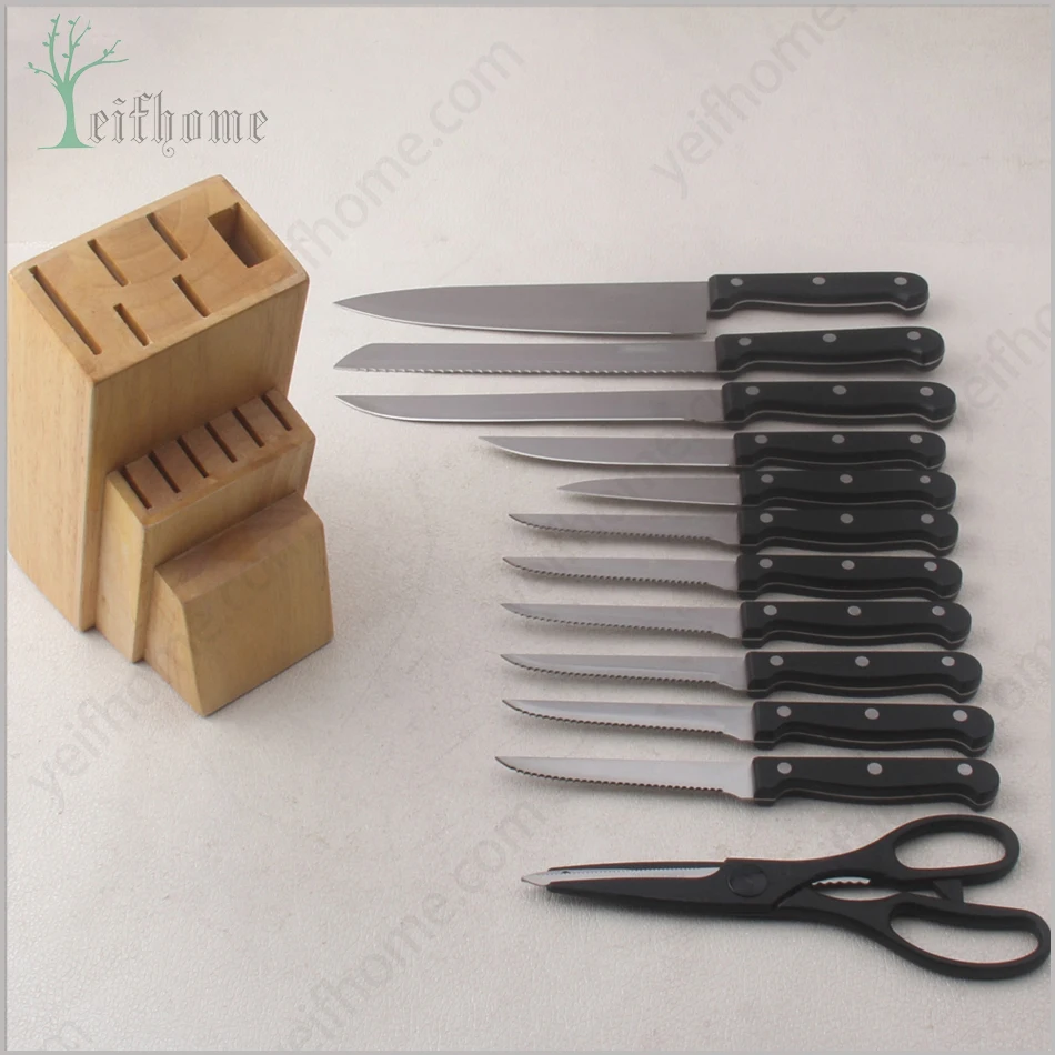 2017 13-Piece amazon kitchen knife set with Wooden Block