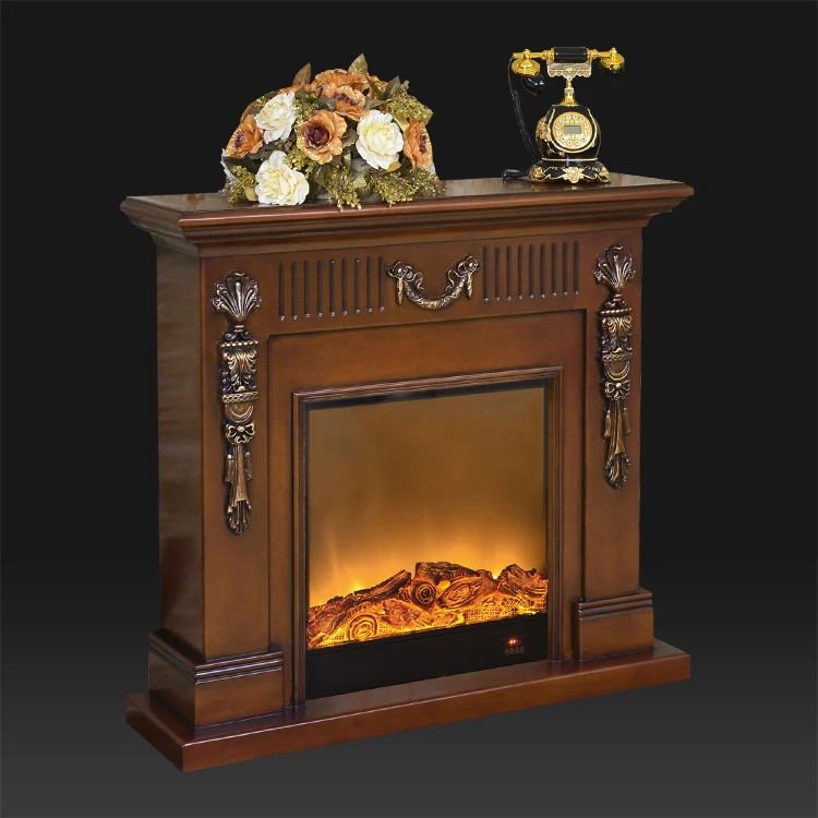 European Indoor Home Decor Flame Electric Fireplace Heater Remote