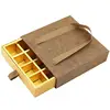 Luxury Brown Chocolate Boxes Design/Top And Base Cardboard Packaging Box Chocolate With Gold Insert