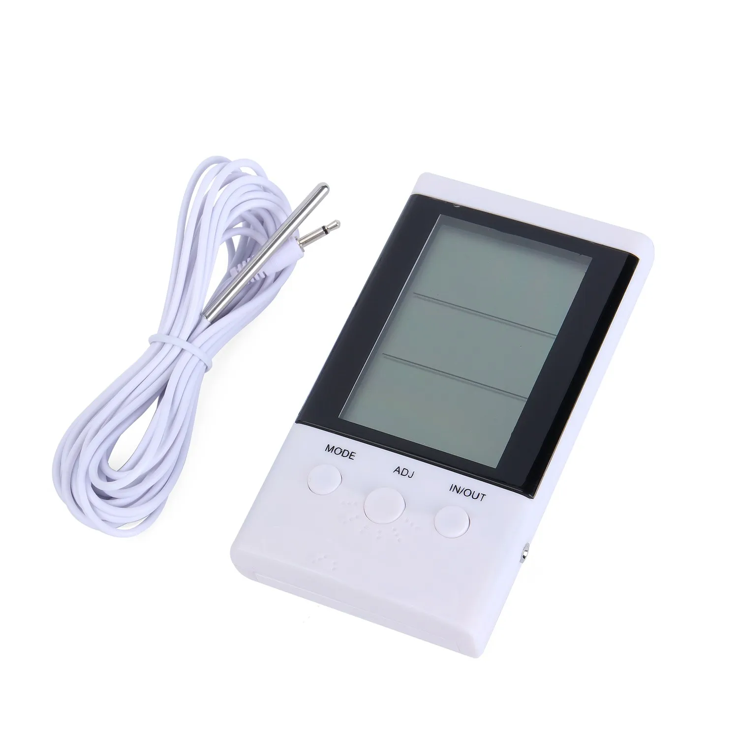 Indoor Outdoor Digital Thermometer 2 Sensors Alarm Thermo Hygrometer Clock