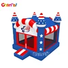 Special Design White USA Design Inflatable Commercial Bounce House American Flag For Sale