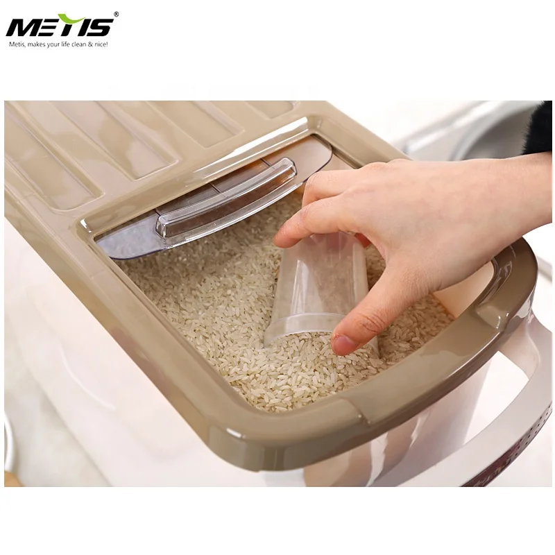 Wholesale Kitchen Thick Large Plastic Rice Storage Container Bin 12l