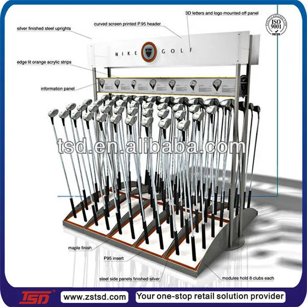 Custom Sports Shop Free Standing Golf Club Display Stand Golf