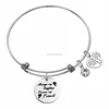 Stainless Steel Expandable Wire Bangle Family Tree Bracelet Engraved "Always My Daughter Forever My Friend: Gemstone Charm Cuff