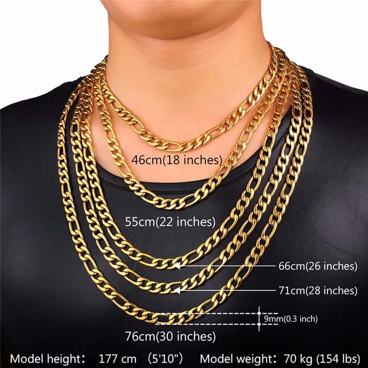 Размеры золотых цепочек для мужчин