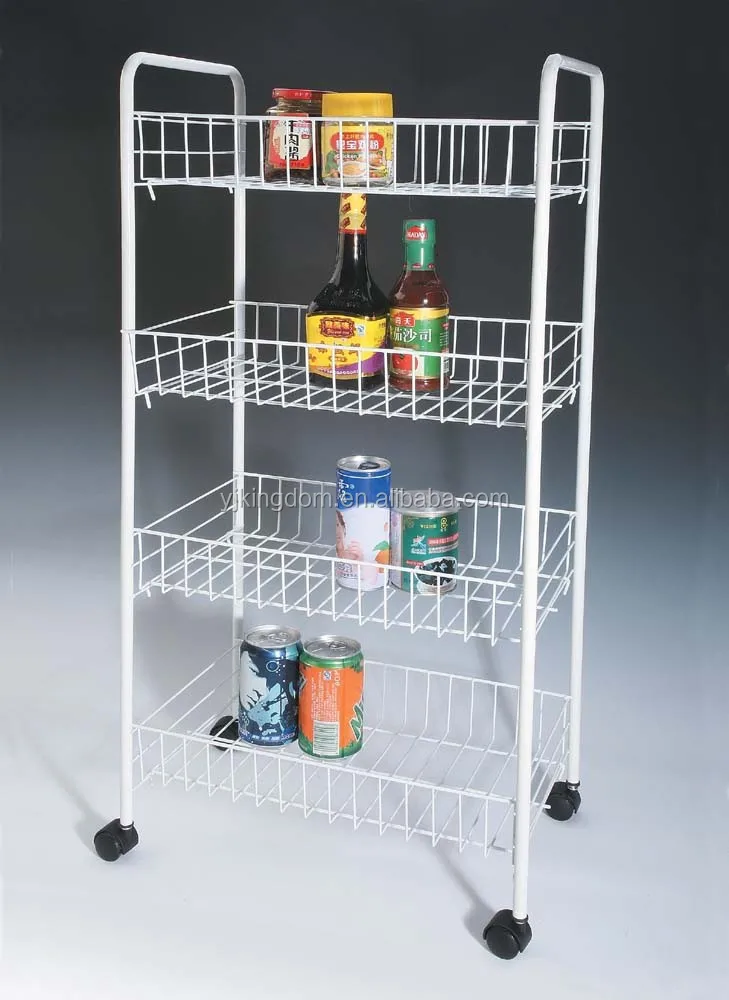 33055 Household 4tier Metal Wire Utility Storage Cart With Wheels Buy Storage Cart,4tier