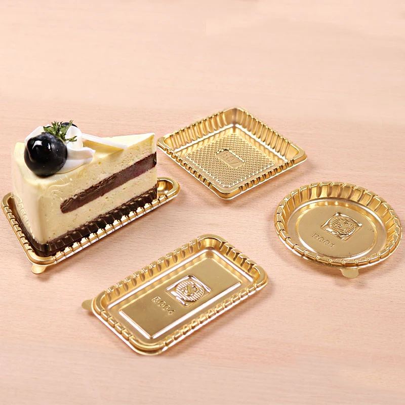 Accept Custom Made Cake Pvc Tray Gold Mini Cake Boards Dessert