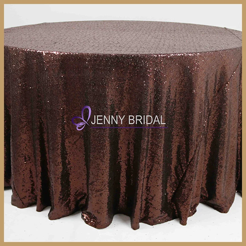 Sqn5 Chocolate Brown Sequin Table Cloth And Table Covers Wedding
