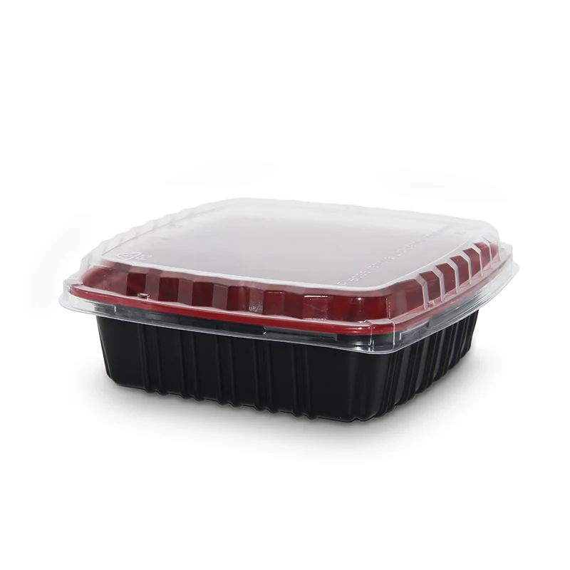 Disposable Plastic Food Storage Takeaway Oven And Microwave Safe Black