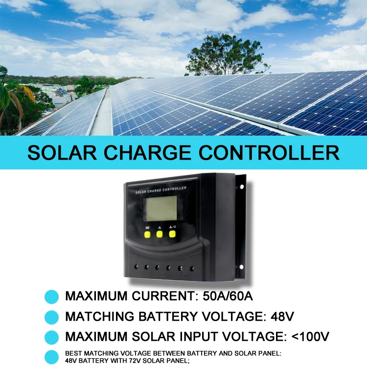 48 Volts Solar Regulator 50 Amps Panel Battery Voltage Charge