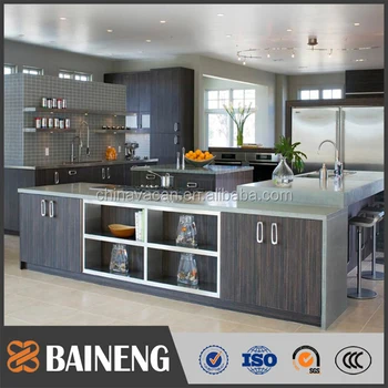 Baru Desain Modern Datar Pack Kabinet Dapur Stainless Steel Baru Desain Modern Datar Pack Kabinet Dapur Stainless Steel Dengan Meja Kuarsa