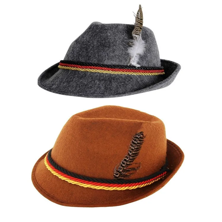 Feather Decorative Fedora Custom Wholesale Wool Felt German Oktoberfest ...