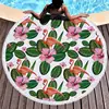 Factory Direct Round Printed Beach Towel Flamingo Models Microfiber Plus Tassel Feel Soft Customizable Logo