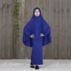 Wholesale Solid Color Muslim Kids Overhead Jilbab Two Piece Hijab Abaya Khimar Headscarf Prayer dress