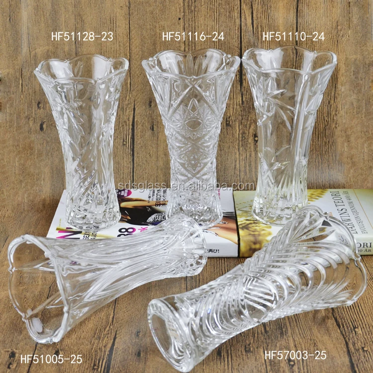 Bevel Cut Opening Long Neck Glass Flower Vase Small Buy Long Neck