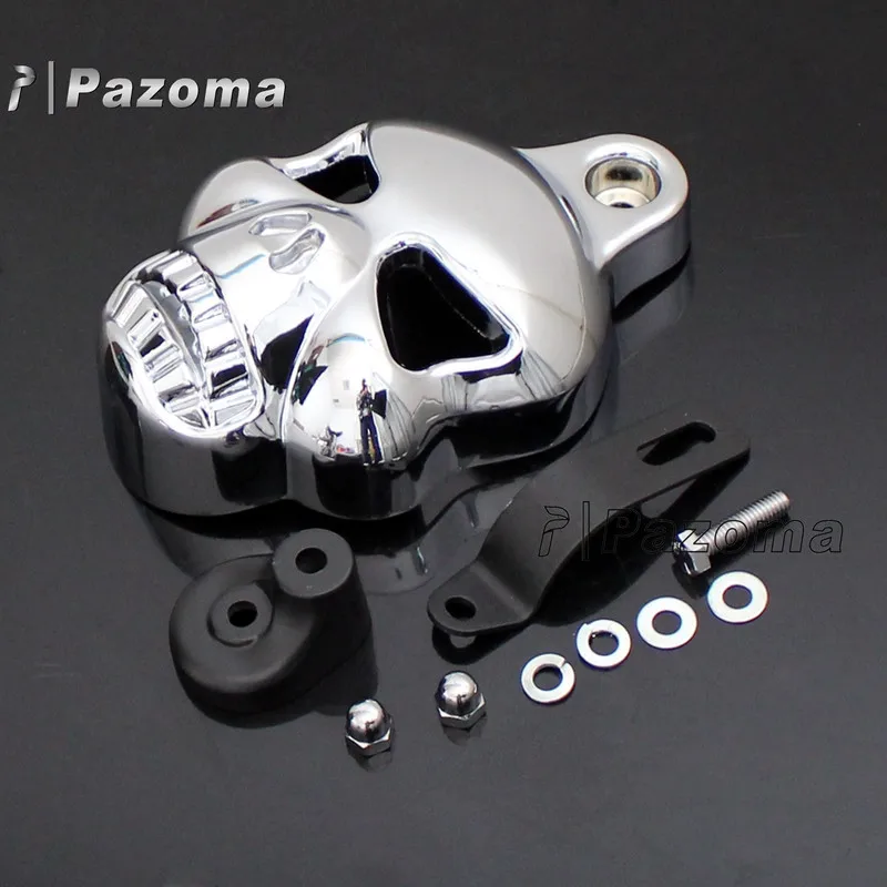 Motorcycle Chrome Skull Horn Cover For Harley Davidson Cowbell Horns