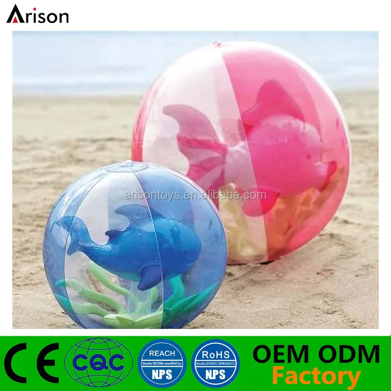 Pvc Inflatable 3d Beach Ball With Cartoon Fish Figure Inside Buy