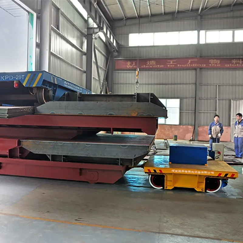 Material Handling Type Towing Rail Trolley Car With Flat Board - Buy ...