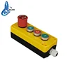 XDL722-JBW439P 4 holes IP67 LED control box with E-Stop and 2 position stay out with protect circle