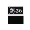 2019 China Manufacturer Hot sales Custom White Merrow Border with Black Background Woven Patches for Caps