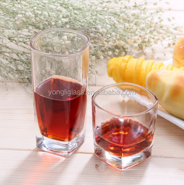 Wholesale top quality driking water juice wine glasses, heavy thick drinking glass factory