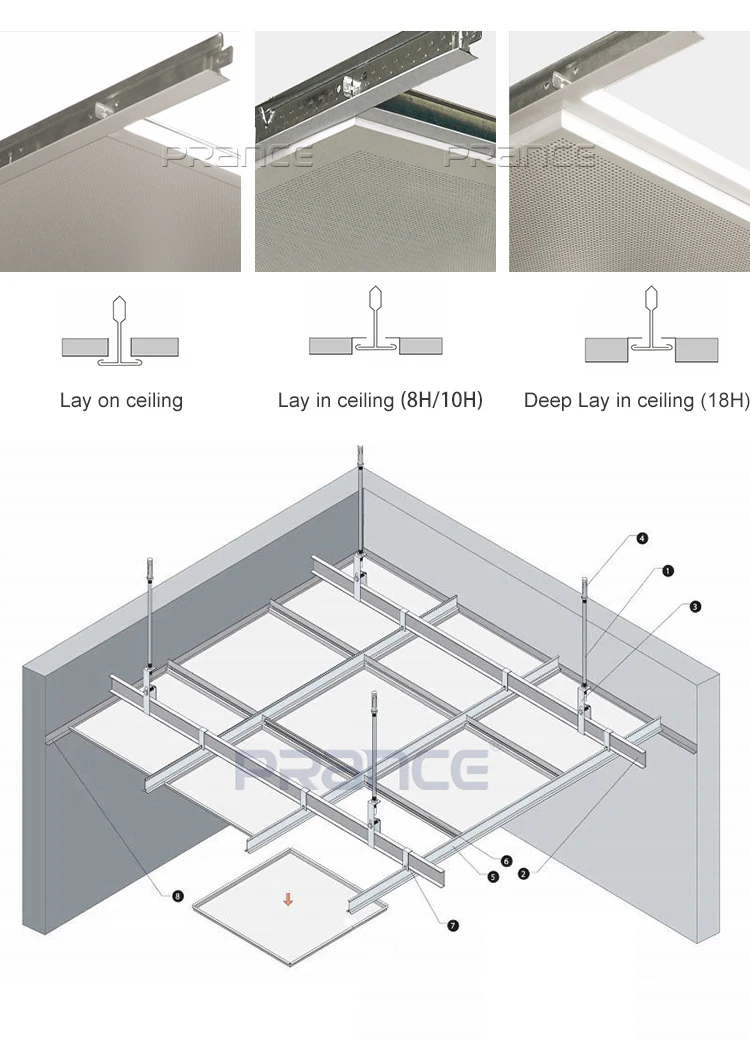 Metal Acoustic Aluminum Lay In Ceiling Board For Office Building - Buy ...