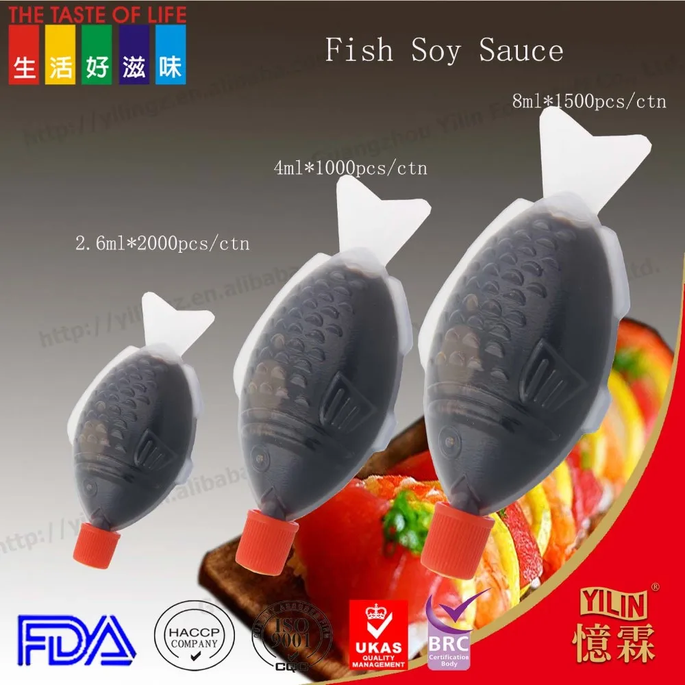 4ml Good Price Fish Shape Bottle Packing Sushi Mini Soy Sauce For Sushi