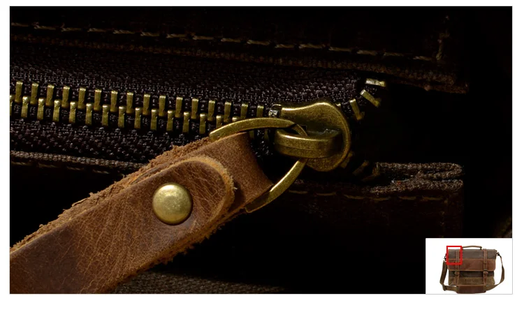 Vintage crazy horse wax canvas shoulder men messenger bag